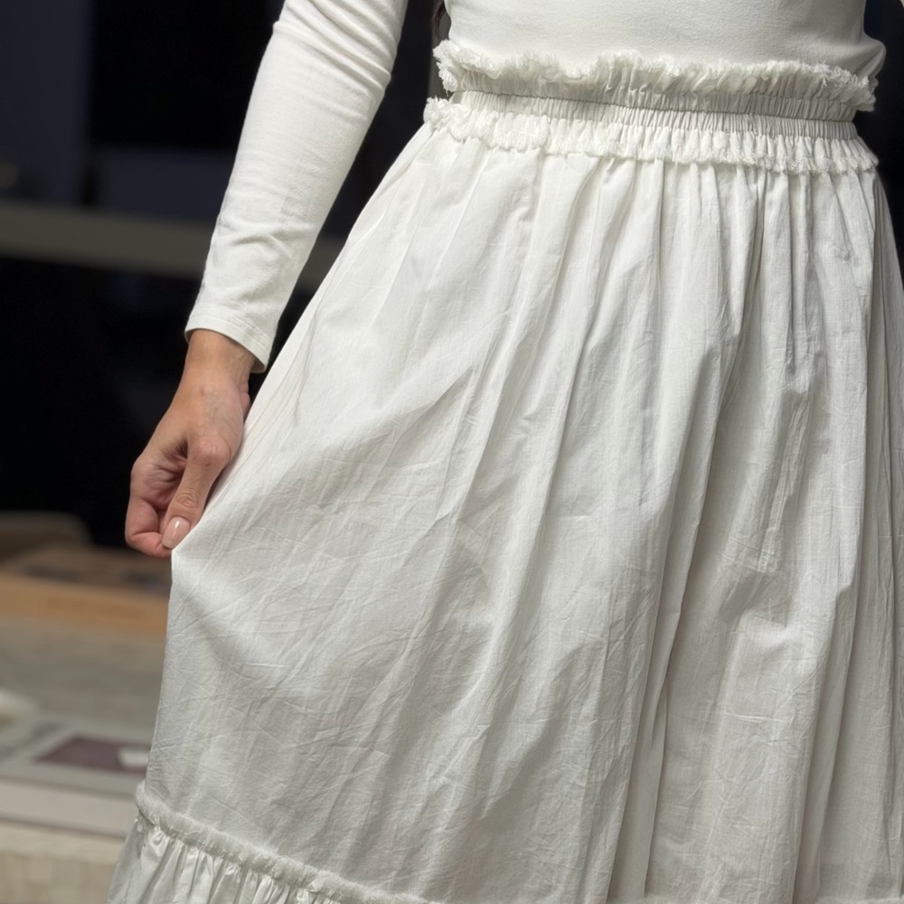 linen White Maxi Skirt - Picture 2 of 4